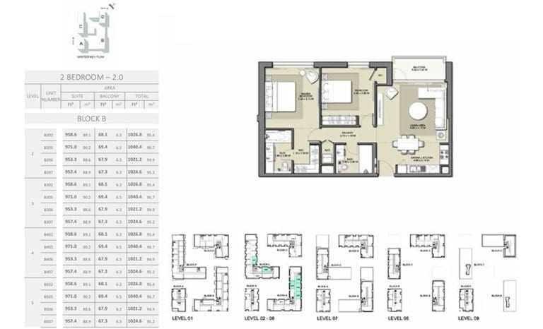 Park Point 2 Bedroom Apartment 2.0 Block B Floor Plans