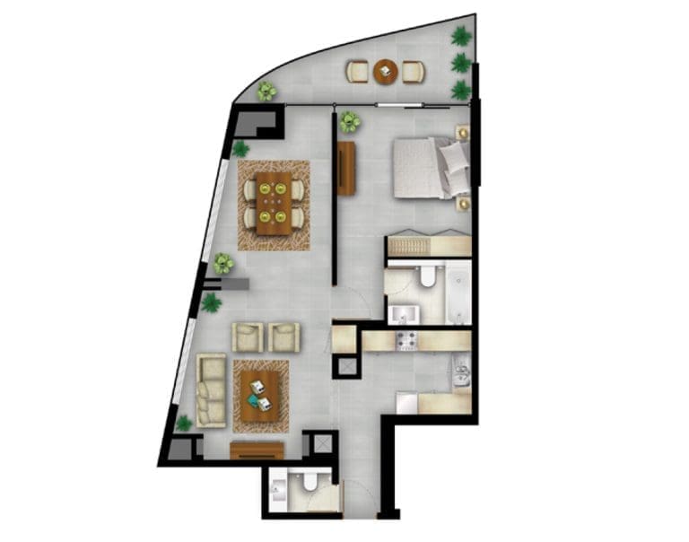 Shamal Residence 1 Bedroom Apartment Floor Plans
