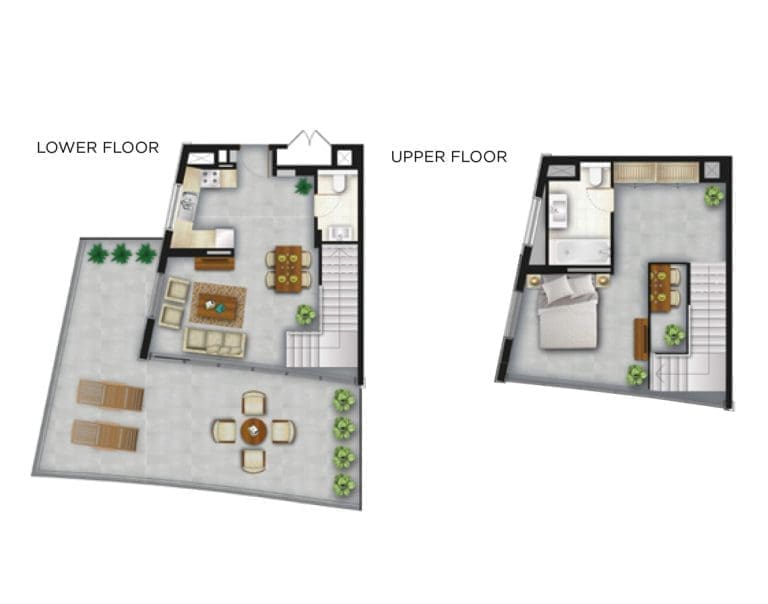 Shamal Residence 1 Bedroom Loft Apartment Floor Plans