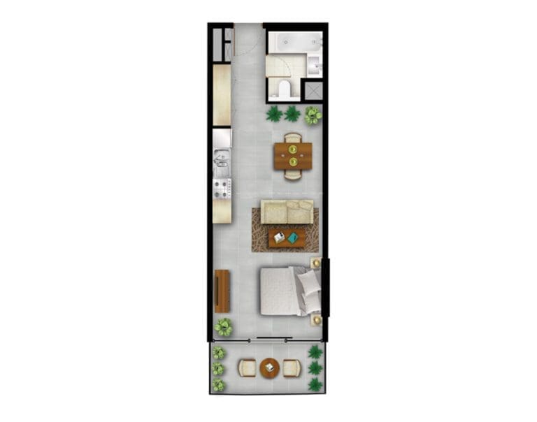 Shamal Residence Typical A Studio Apartment Floor Plans