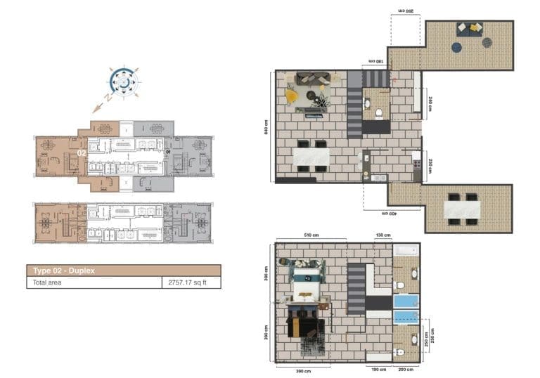 The Square Tower Studio Apartment Type 03 Floor Plans