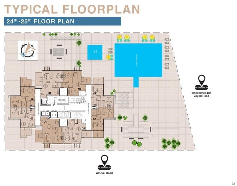 The Square Tower 24 – 25 Typical Floor Plans
