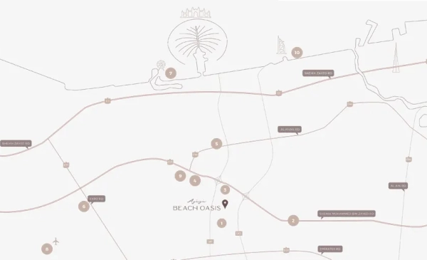 Azizi Beach Oasis Location Map