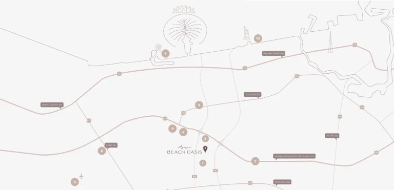 Azizi Beach Oasis Location Map