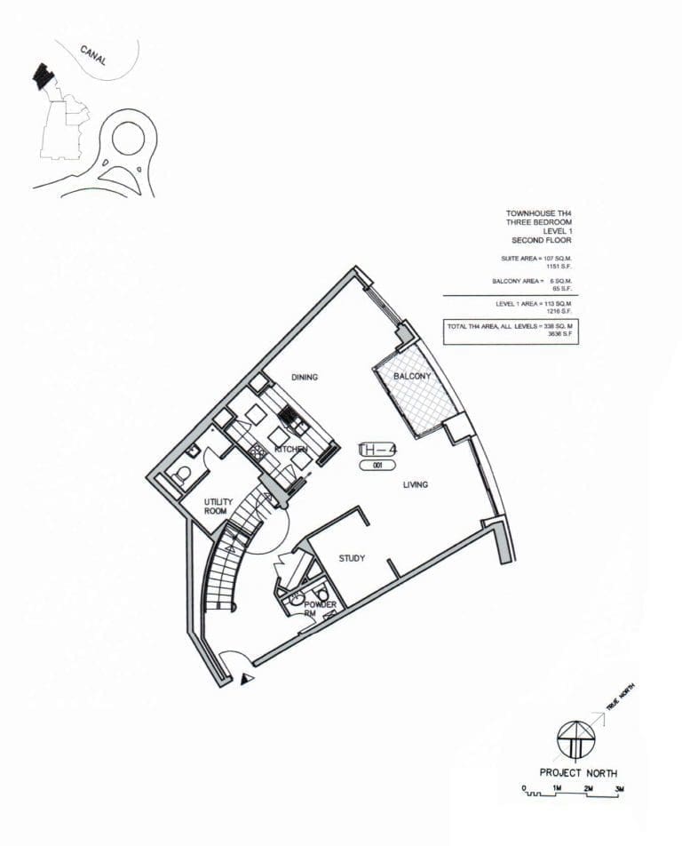 Al Habtoor Business Tower 3 Bedroom Townhouse TH-4 Floor Plans