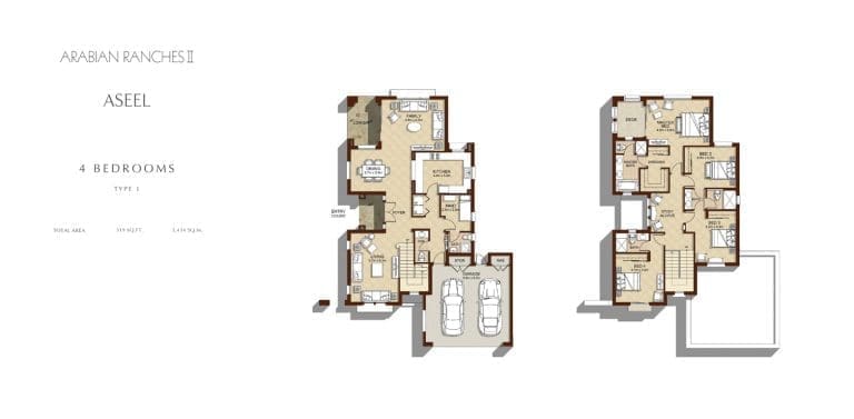 Aseel Villas 4 Bedroom Type 1 Floor Plan