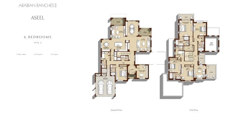 Aseel Villas 6 Bedroom Type 4 Floor Plan