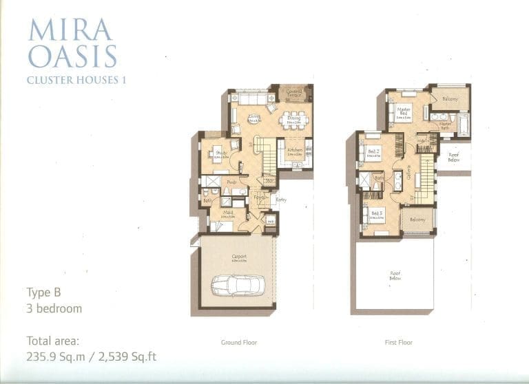 Mira Oasis 3 Bedroom Townhouse Type B Floor Plans