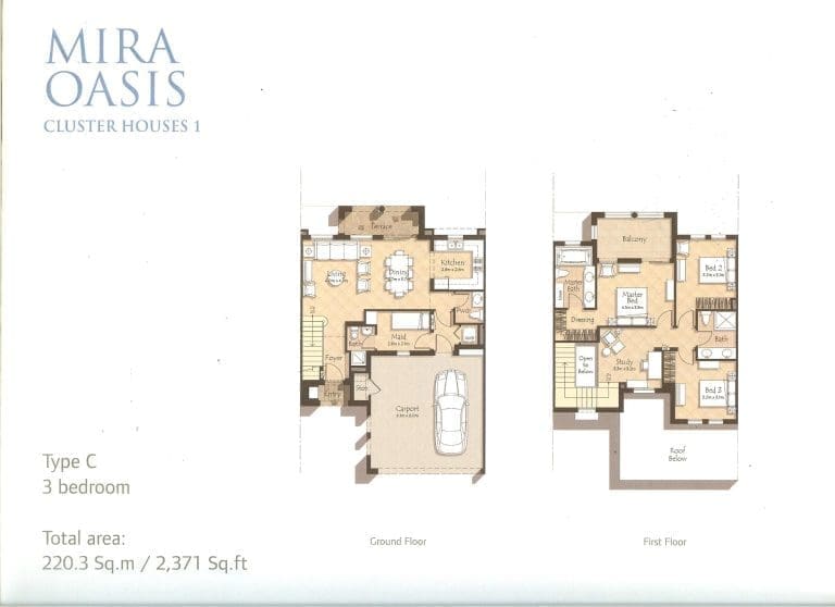 Mira Oasis 3 Bedroom Townhouse Type C Floor Plans