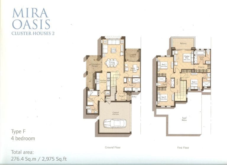 Mira Oasis 4 Bedroom Townhouse Type F Floor Plans