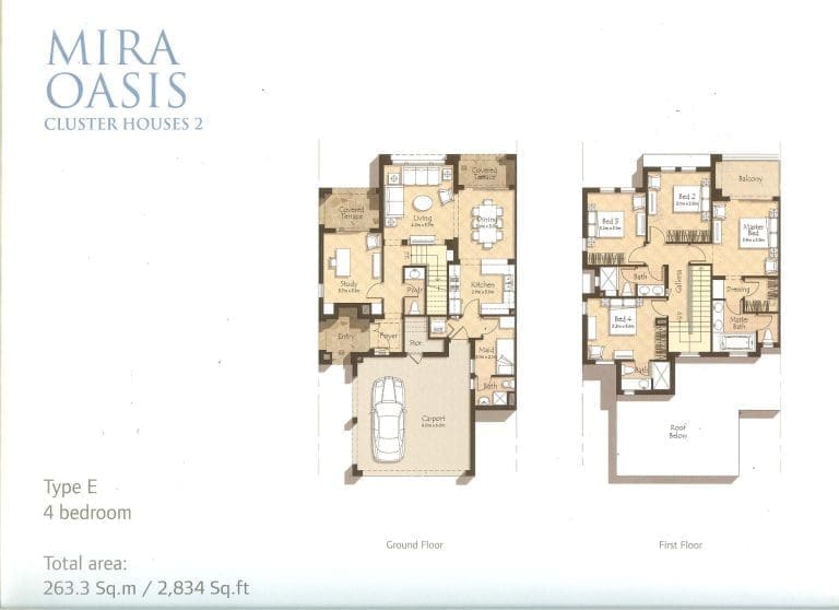 Mira Oasis 4 Bedroom Townhouse Type E Floor Plans