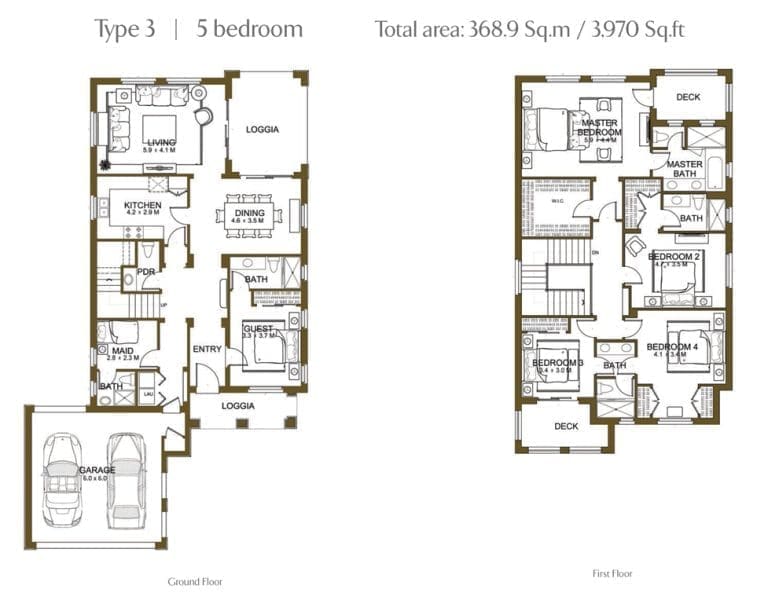 Samara Villas 5 Bedroom Type 3 Floor Plans