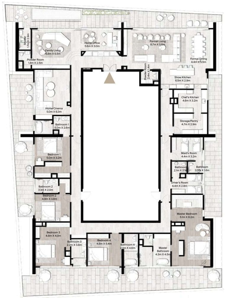 St Regis The Residences 5BR Typical Floor Plans