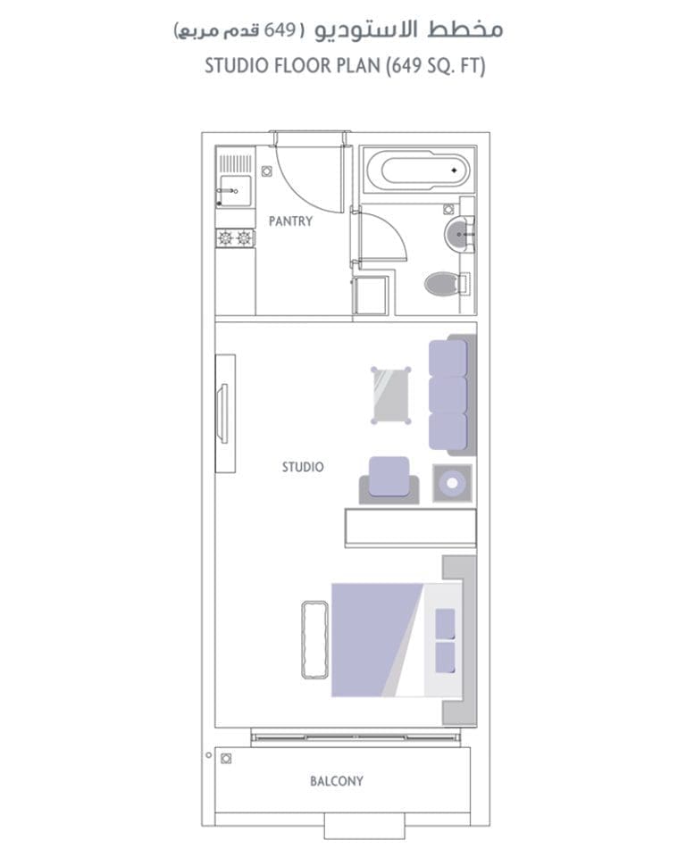 Canal Residence Studio Apartment Floor Plan