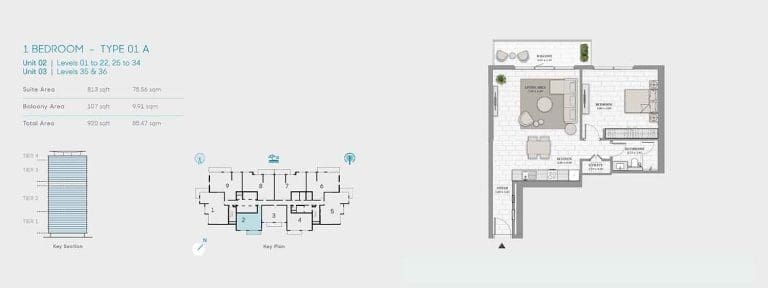 La Vie 1 Bedroom Apartment Type 01 A Floor Plans