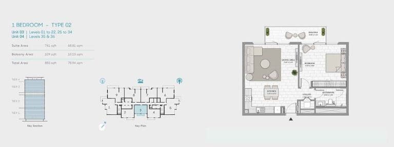 La Vie 1 Bedroom Apartment Type 02 Floor Plans