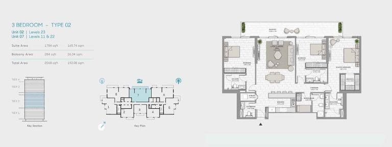La Vie 3 Bedroom Apartment Type 02 Floor Plans