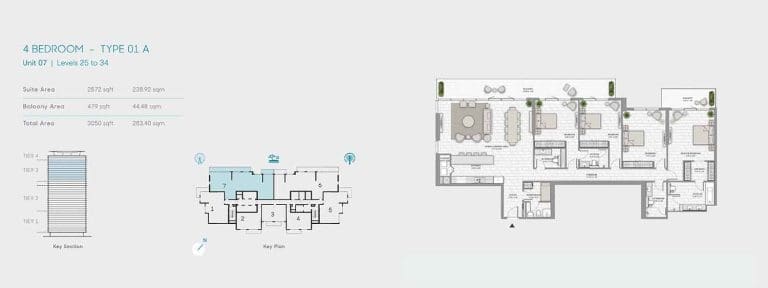 La Vie 4 Bedroom Apartment Type 01 A Floor Plans