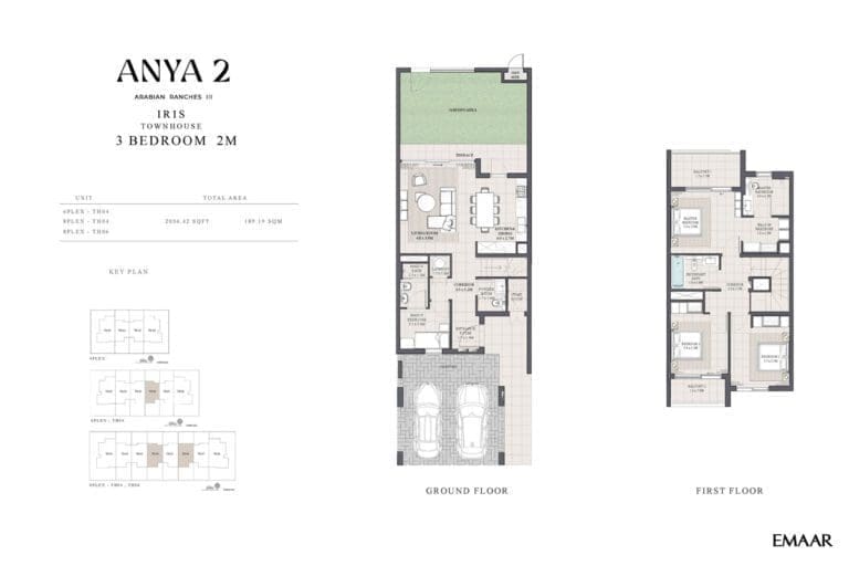 Anya 2 – 3 Bedroom Iris Townhouse Type 2M Floor Plans