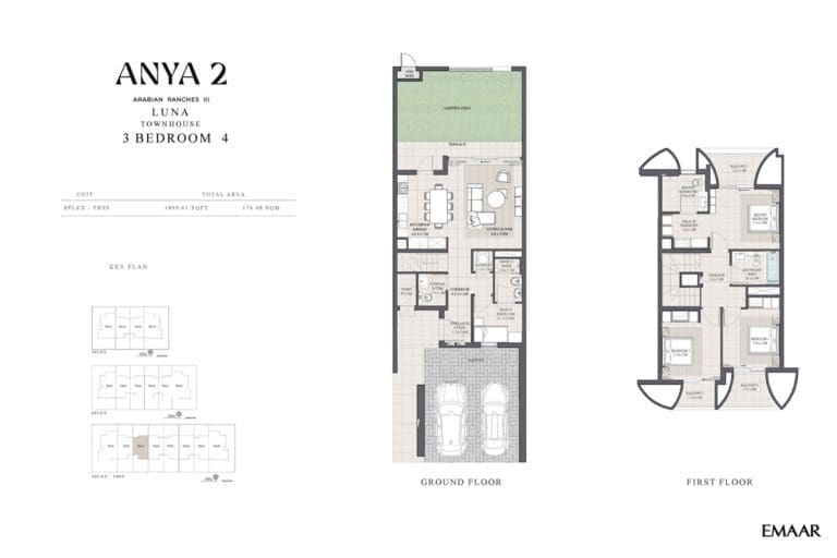 Anya 2 – 3 Bedroom Luna Townhouse Type 4 Floor Plans