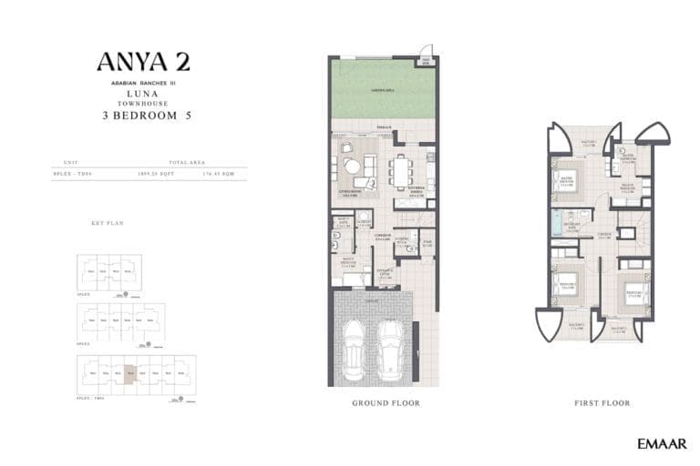 Anya 2 – 3 Bedroom Luna Townhouse Type 5 Floor Plans