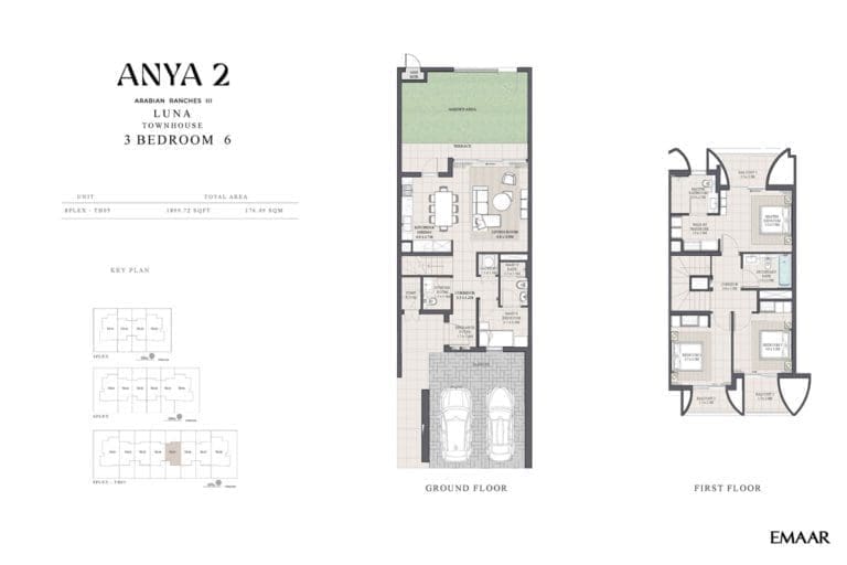 Anya 2 – 3 Bedroom Luna Townhouse Type 6 Floor Plans