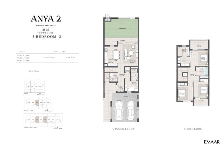 Anya 2 – 3 Bedroom Iris Townhouse Type 2 Floor Plans
