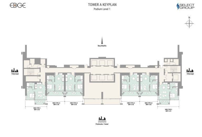 Edge Tower A Level 1 Typical Floor Plan