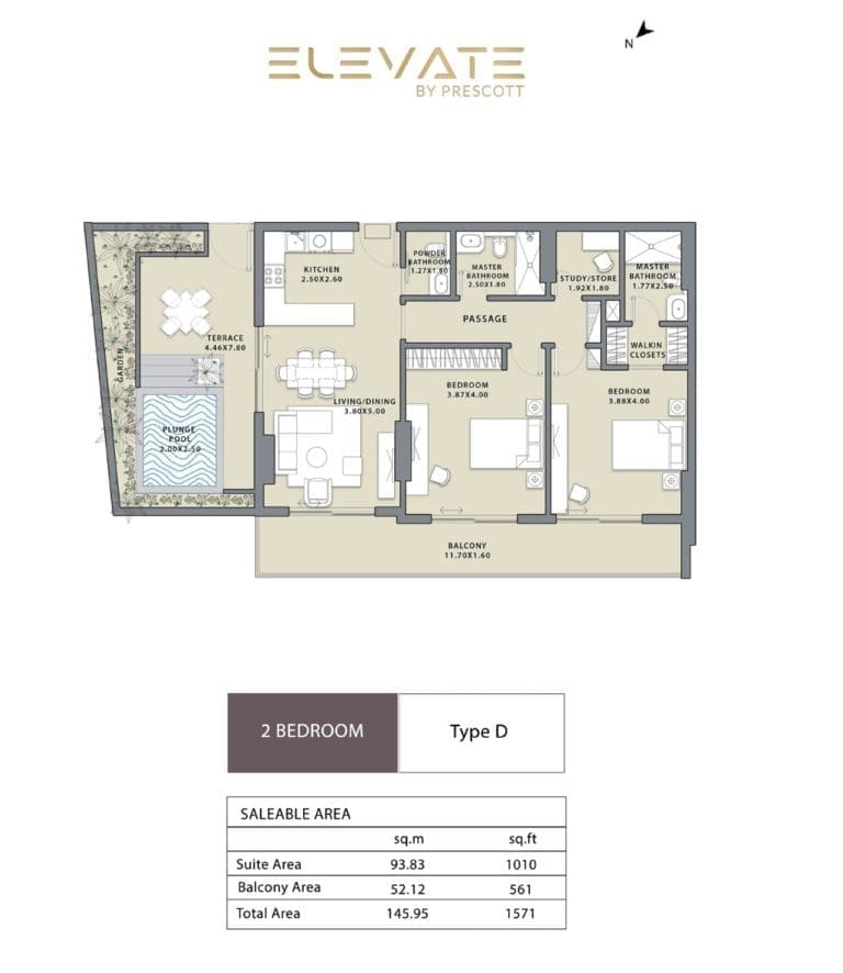 Elevate Apartments 2 Bedroom Apartment Type D Floor Plans