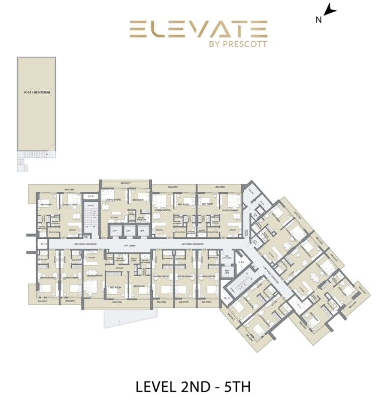 Elevate Apartments Level 2 to 5 Floor Plans