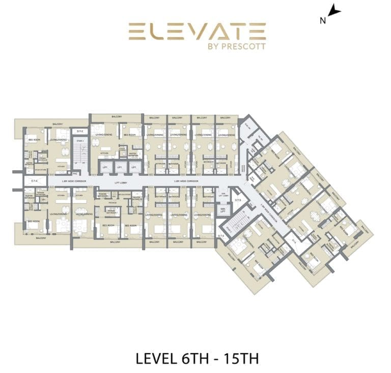 Elevate Apartments Level 6 to 15 Floor Plans