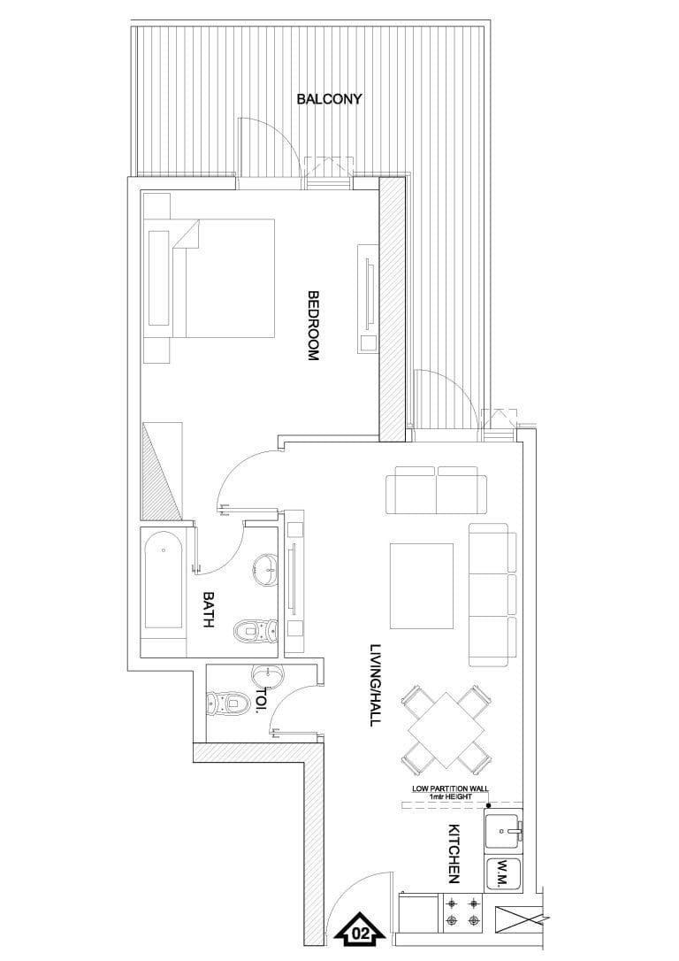Elite Sports Residence 1 Bedroom Apartment Floor Plans