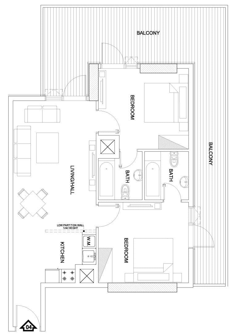 Elite Sports Residence 2 Bedroom Apartment Floor Plans
