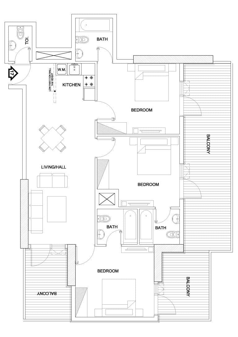 Elite Sports Residence 3 Bedroom Apartment Floor Plans