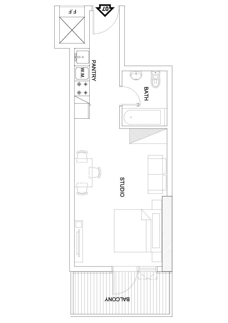 Elite Sports Residence Studio Apartment -1 Floor Plans