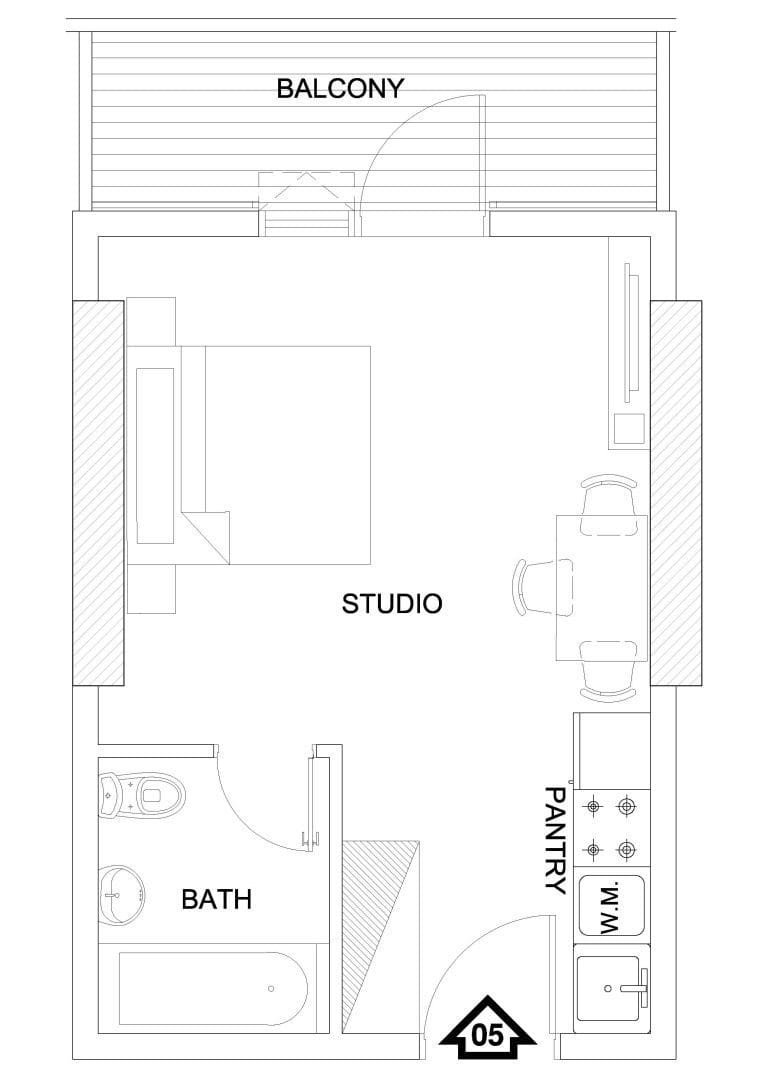 Elite Sports Residence Studio Apartment Floor Plans