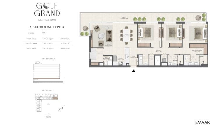 Golf Grand 3 Bedroom Apartment Type 4 Floor Plans