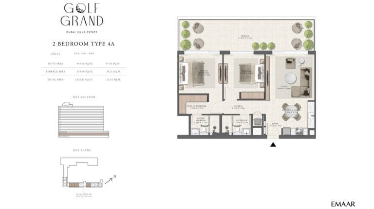 Golf Grand 2 Bedroom Apartment Type 4A Floor Plans