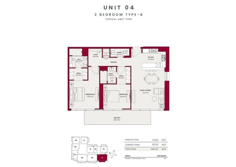 Hadley Heights 2 Bedroom Apartment Type B Unit 04 Floor Plans