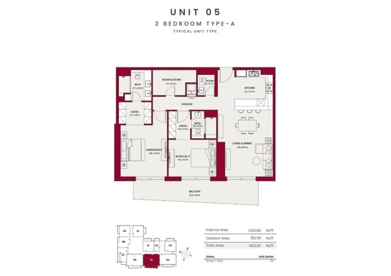 Hadley Heights 2 Bedroom Apartment Type A Unit 05 Floor Plans