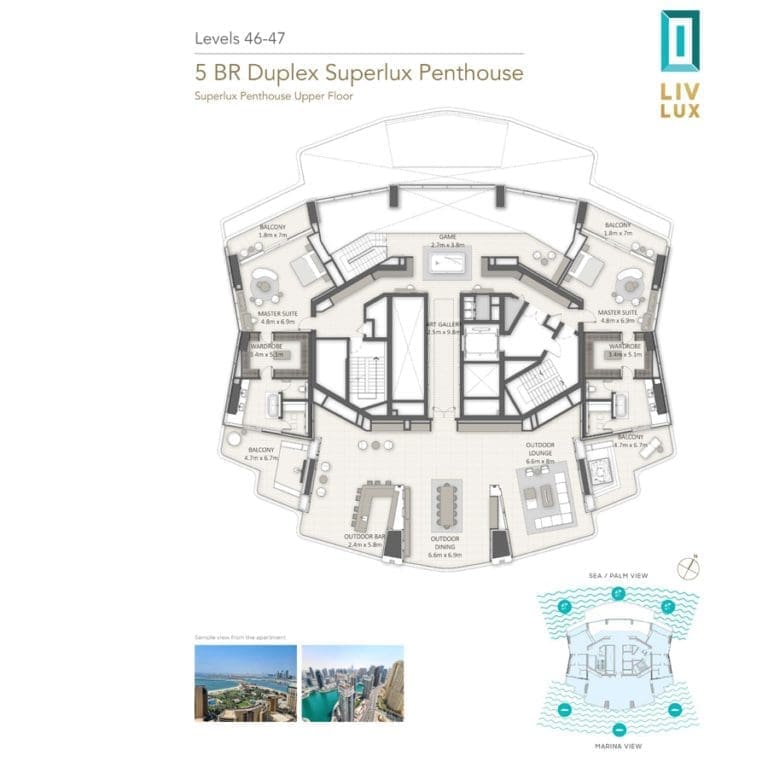Liv Lux 5 Bedroom Duplex Superlux Penthouse Upper Floor Plans