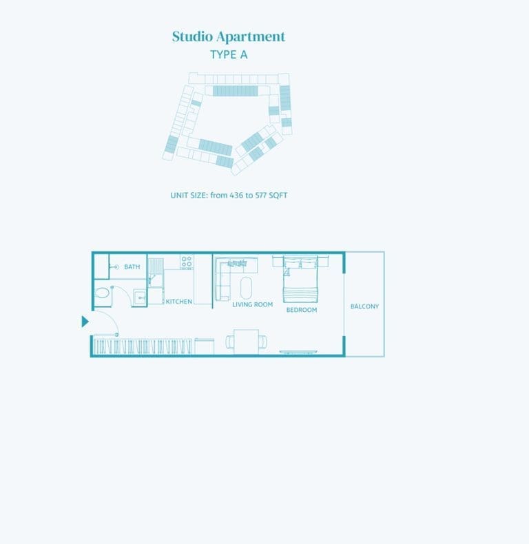 Luma22 Studio Apartment Type A Floor Plan