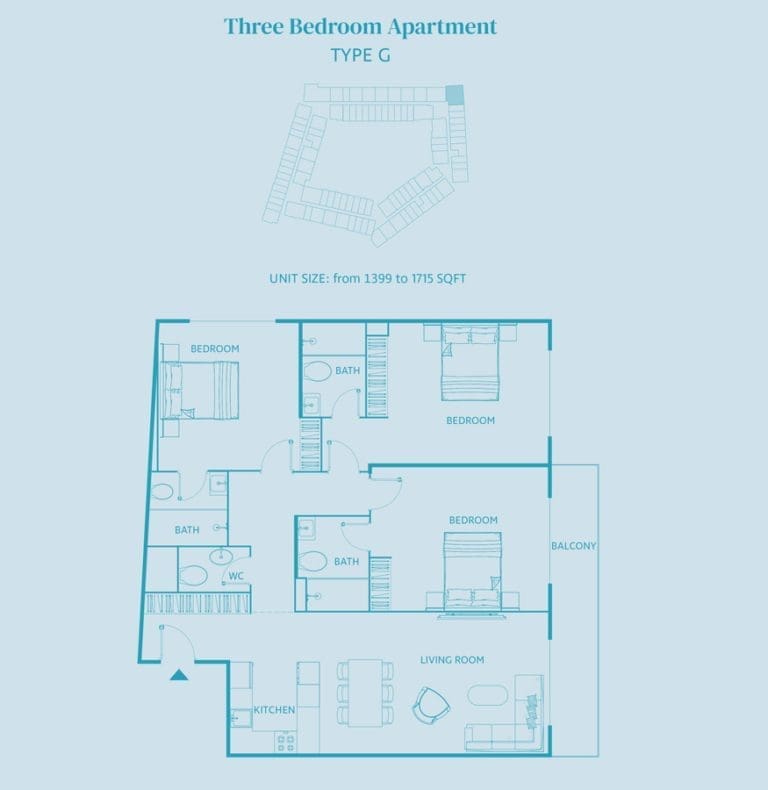 Luma22 3 Bedroom Apartment Type G Floor Plans