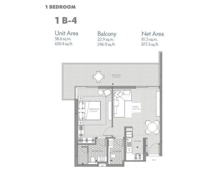 Mag City 1 Bedroom Apartment Type 1B-4 Floor Plans