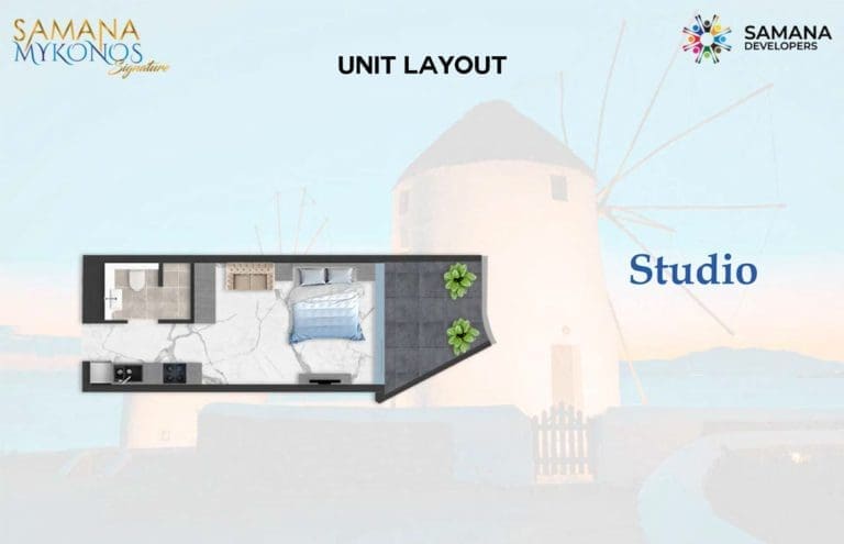 Samana Mykonos Signature Studio Apartment Floor Plans