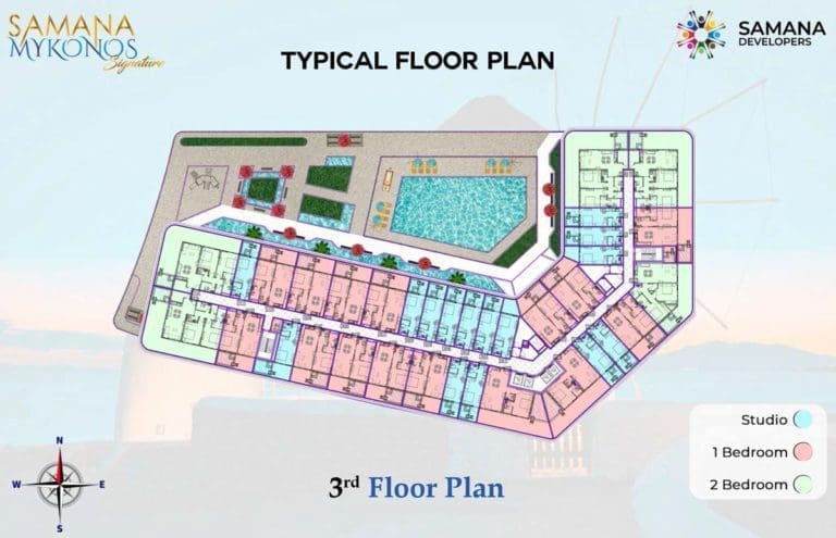 Samana Mykonos Signature Typical 3rd Floor Plans