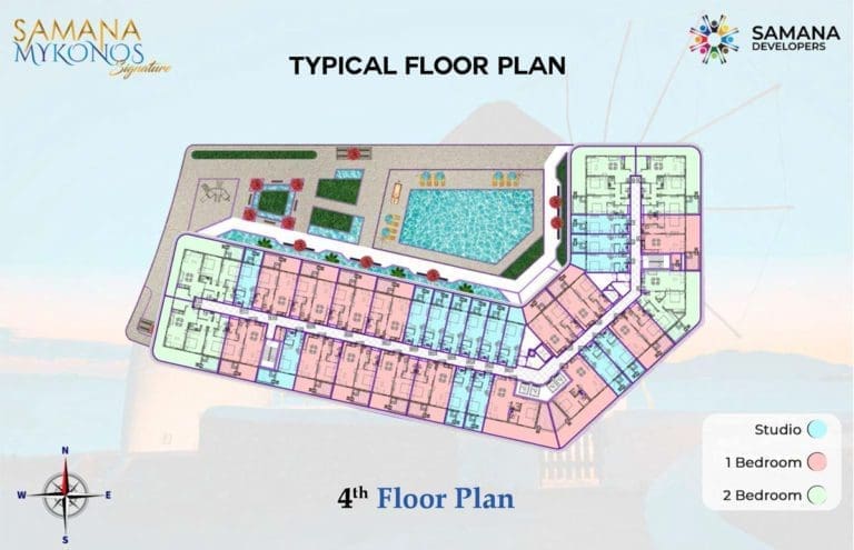 Samana Mykonos Signature Typical 4th Floor Plans