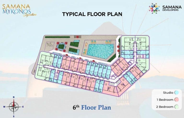 Samana Mykonos Signature Typical 6th Floor Plans