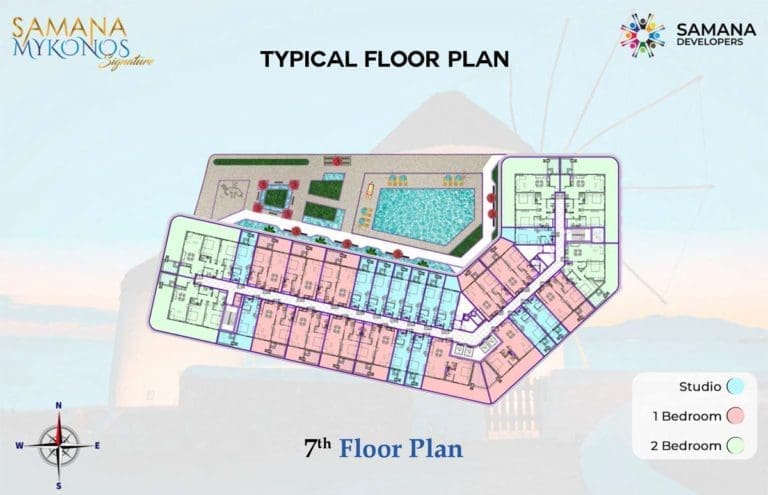 Samana Mykonos Signature Typical 7th Floor Plans