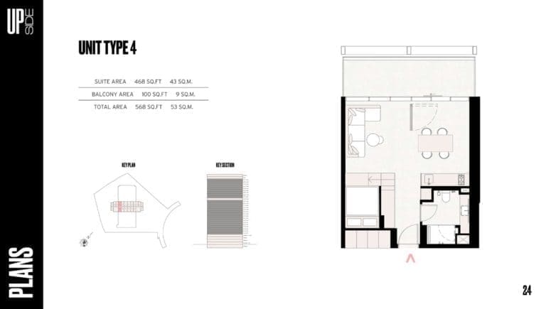 Upside Studio Apartment Unit Type 04 Floor Plans
